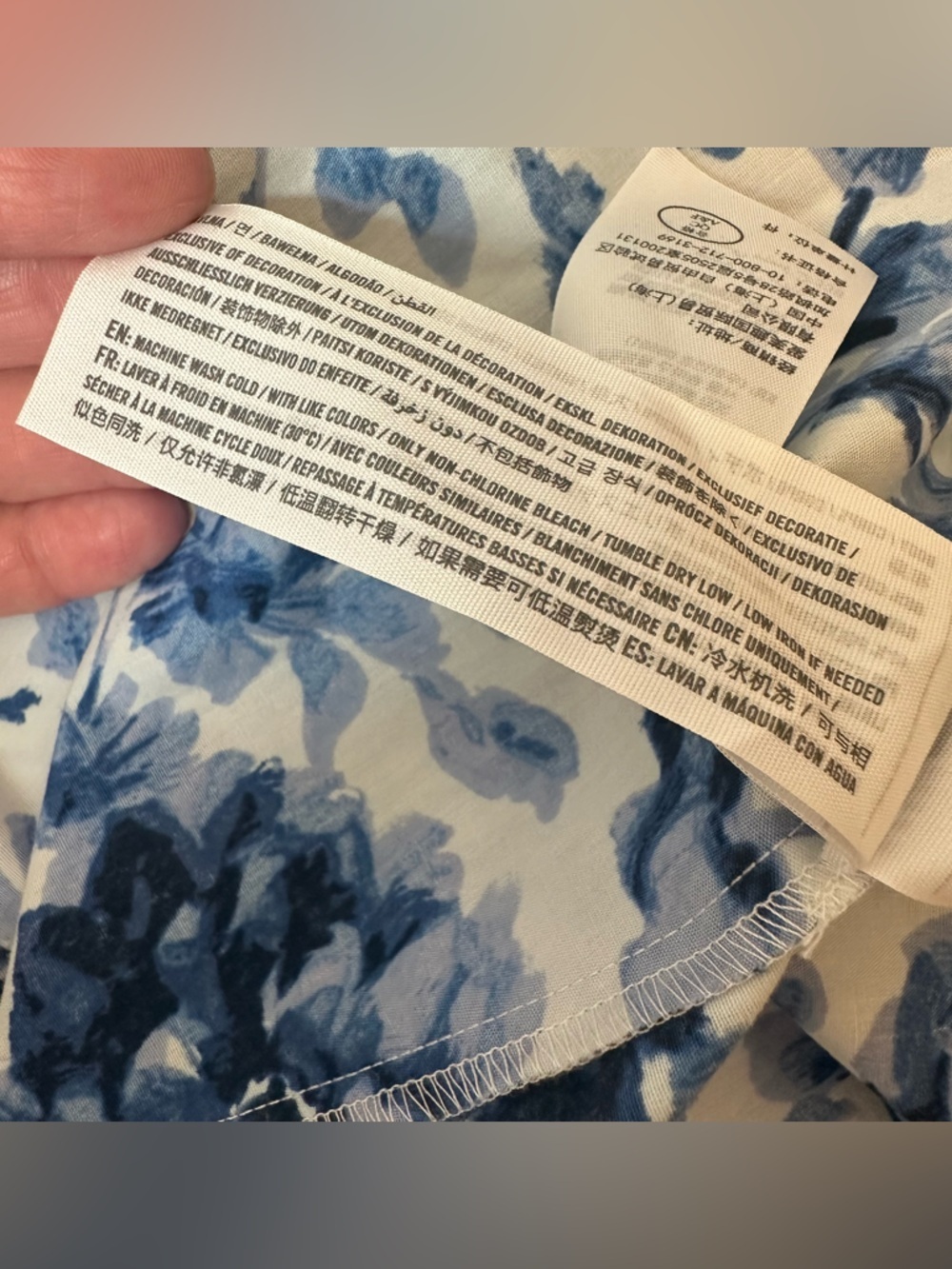 Abercrombie & Fitch A&F Cinch Front Poplin Blue Floral Mini Dress Size MT Medium - Picture 8 of 9